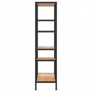Bibliotecă, 80x30x120 cm, oțel și lemn prelucrat - V336357V - Img 4