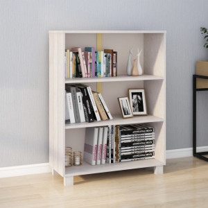 Bibliotecă, alb, 85x35x112 cm, lemn masiv de pin - V340485V - Img 2