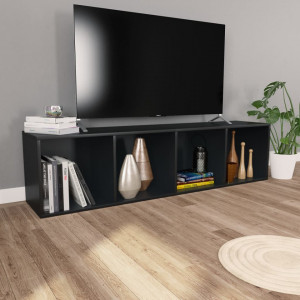 Biblioteca/Comoda TV, negru, 36 x 30 x 143 cm, PAL - V800145V - Img 4