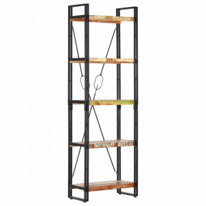 Biblioteca cu 5 rafturi, 60 x 30 x 180 cm, lemn masiv reciclat - V286585V