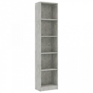 Biblioteca cu 5 rafturi, gri, 40 x 24 x 175 cm, PAL - V800850V - Img 2