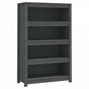 Bibliotecă, gri, 80x35x126 cm, lemn masiv de pin - V821686V