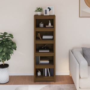 Bibliotecă, maro miere, 50x35x154 cm, lemn masiv de pin - V821717V - Img 3
