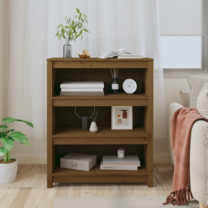 Bibliotecă, maro miere, 80x35x97 cm, lemn masiv de pin - V821682V - Img 3