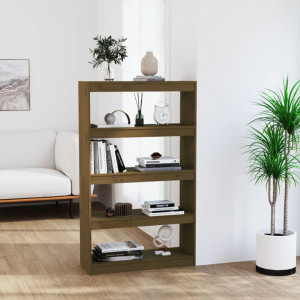 Bibliotecă/Separator cameră maro miere 80x30x135,5 cm lemn pin - V808196V - Img 2