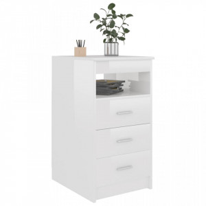 Birou, alb extralucios, 140 x 50 x 76 cm, lemn prelucrat - V3054786V - Img 4
