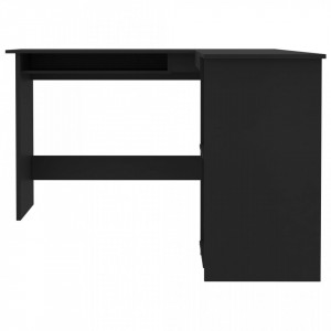 Birou de colt in forma de L, negru, 120 x 140 x 75 cm, PAL - V800748V - Img 4