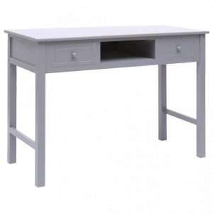 Birou, gri, 108x45x76 cm, lemn masiv de paulownia - V338536V