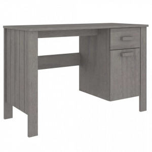 Birou, gri deschis, 113x50x75 cm, lemn masiv de pin - V340463V