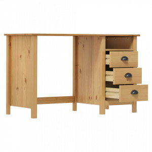 Birou Hill cu 3 sertare, 120x50x74 cm, lemn masiv de pin - V288995V - Img 3