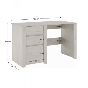 Birou, măsuţă, masă PC alb craft, 118 cm - TP109402 - Img 18