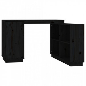 Birou, negru, 110x50x75 cm, lemn masiv de pin - V814508V - Img 1