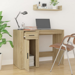 Birou, stejar sonoma, 100x49x75 cm, lemn prelucrat - V816787V - Img 3