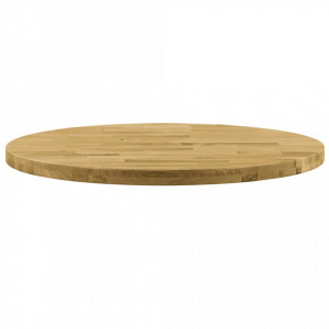 Blat de masa, lemn masiv de stejar, rotund, 44 mm, 700 mm - V245995V - Img 2