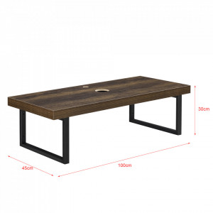 Blat pentru lavoar cu suport metalic culoarea lemnului de nuc negru mat - P71649881 - Img 2