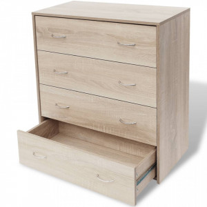 Bufet cu 4 sertare, 60 x 30,5 x 71 cm, culoare stejar - V242544V - Img 2