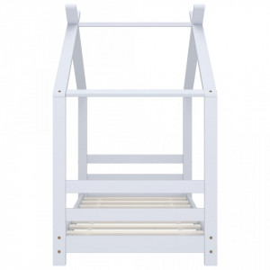 Cadru pat de copii, alb, 70 x 140 cm, lemn masiv de pin - V289610V - Img 3