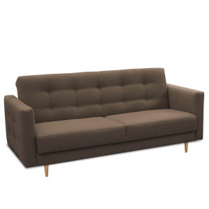 Canapea cu 3-locuri tapiţat, material ciocolatiu, 207x94x92 cm - TP213914 - Img 1