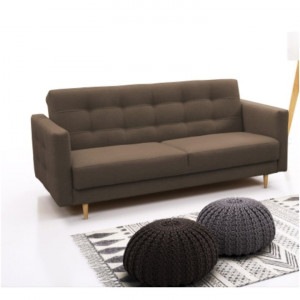 Canapea cu 3-locuri tapiţat, material ciocolatiu, 207x94x92 cm - TP213914 - Img 2