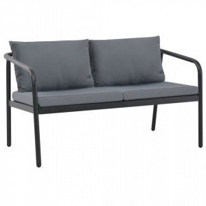 Canapea de gradina cu 2 locuri, cu perne, gri, aluminiu - V44699V