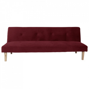 Canapea extensibilă, bordo/stejar, 178x66x68 cm - TP259658 - Img 1