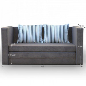 Canapea extensibilă, gri, 135x71x61 cm - TP63277 - Img 3