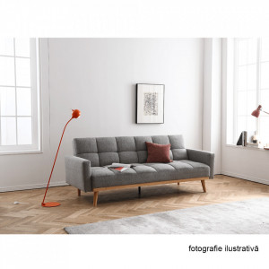 Canapea extensibilă, gri, 214x84x84 cm - TP264305 - Img 2