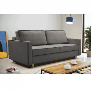 Canapea extensibilă, gri / negru, 213x100x90 cm - TP304100 - Img 4