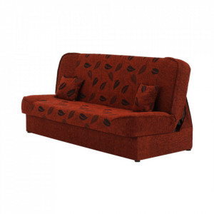 Canapea extensibilă, material textil cărămiziu/model, 194x86x95 cm - TP150971 - Img 17