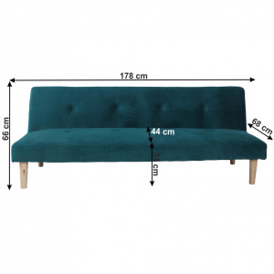 Canapea extensibilă, smarald/stejar, 178x66x68 cm - TP259661 - Img 5