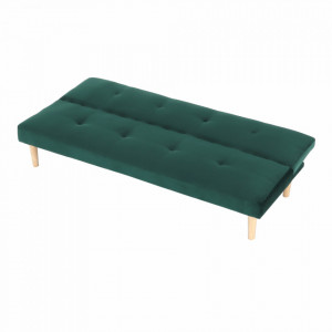 Canapea extensibilă, smarald/stejar, 178x66x68 cm - TP259661 - Img 6