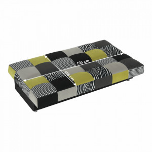 Canapea, textil verde gălbui/gri/negru, 195x90x90 cm - TP69564 - Img 16