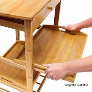 Carucior de servire, alb/natural, 50x40x83 cm - TP255861 - Img 2