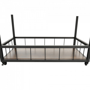 Cărucior de servire, culoarea stejar smoke/negru, 80x40x90 cm - TP276316 - Img 11