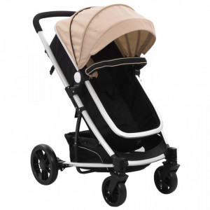 Carut/landou pentru copii 2-in-1, gri taupe si negru, aluminiu - V10154V - Img 1