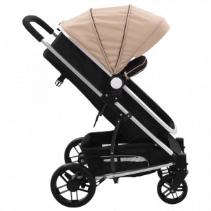 Carut/landou pentru copii 2-in-1, gri taupe si negru, aluminiu - V10154V - Img 2