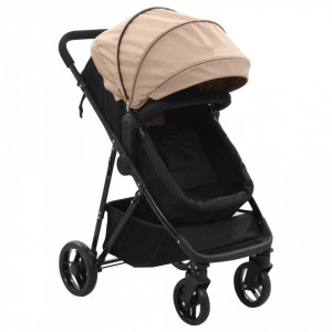 Carut/landou pentru copii 2-in-1, gri taupe si negru, otel - V10163V - Img 1