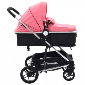 Carut/landou pentru copii 2-in-1, roz si negru, aluminiu - V10153V - Img 4