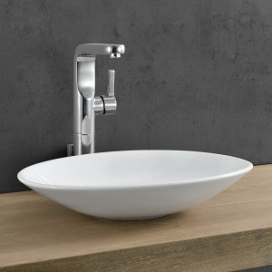 Chiuveta ovala de blat, 50 x 35 x 10 cm ceramica alb - P52909910 - Img 3
