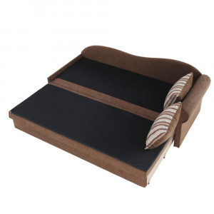 Colţar extensibil, 78x197x75 cm maro cu perne cu model, dreapta - TP8018043 - Img 6