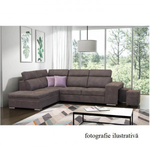 Colţar, material maro/violet deschis, stânga, 275x220x85/100 cm - TP210945 - Img 2