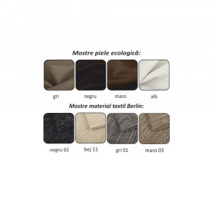 Colţar, piele ecologică/ alb/material gri melir, 300x215x72 cm - TP149894 - Img 2