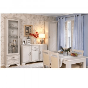 Comodă cu sertar, 94x37x90,1cm, PAL melaminat, crem - TP147859 - Img 5