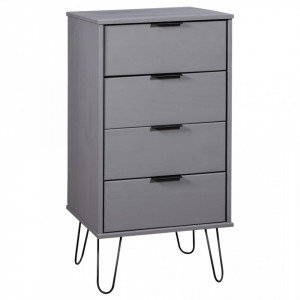 Comoda cu sertare, gri, 45x39,5x90,3 cm, lemn masiv de pin - V321122V - Img 1