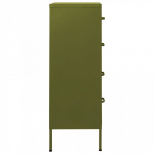 Comodă cu sertare, verde măsliniu, 80x35x101,5 cm oțel - V336198V - Img 4