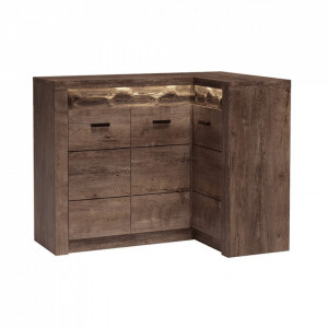 Comodă de colţ, culoarea frasin închis - TP108439
