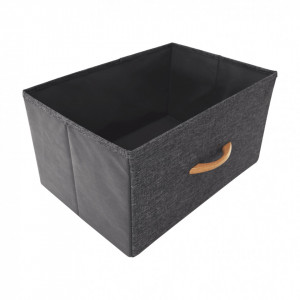 Comodă înaltă cu sertare textile, negru și gri, 45x95x30 cm - TP278291 - Img 16