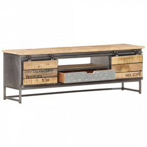 Comoda TV, 120 x 30 x 40 cm, lemn masiv de mango - V286533V - Img 4