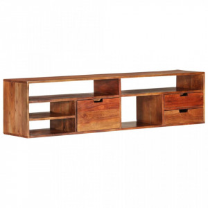 Comodă TV, 140x30x35 cm, lemn masiv de acacia - V340301V - Img 2
