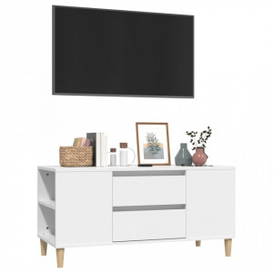 Comodă TV, alb, 102x44,5x50 cm, lemn prelucrat - V819596V - Img 4